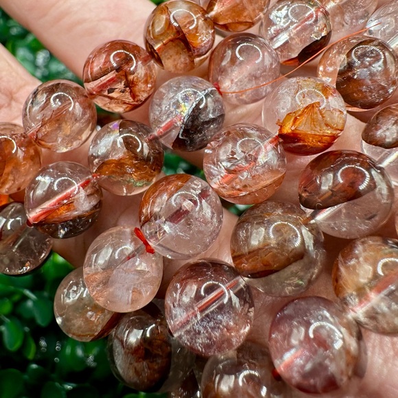 High Quality Natural Fire Quartz 9mm Beaded Bracelet - Picture 7 of 9